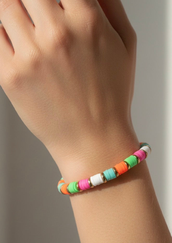 Neon party clay bead bracelet ￼