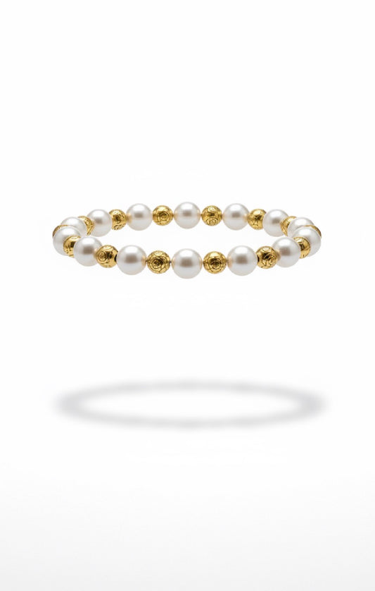 gold & pearl era mix bracelet