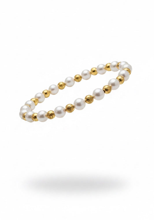 gold & pearl era mix bracelet